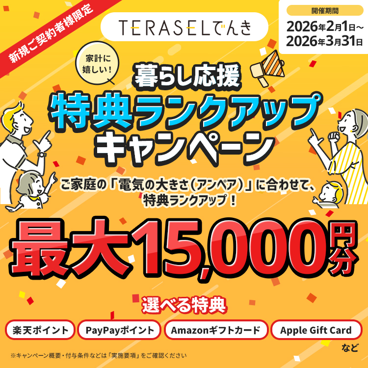 暮らし応援ランクアップキャンペーン最大15000円分
